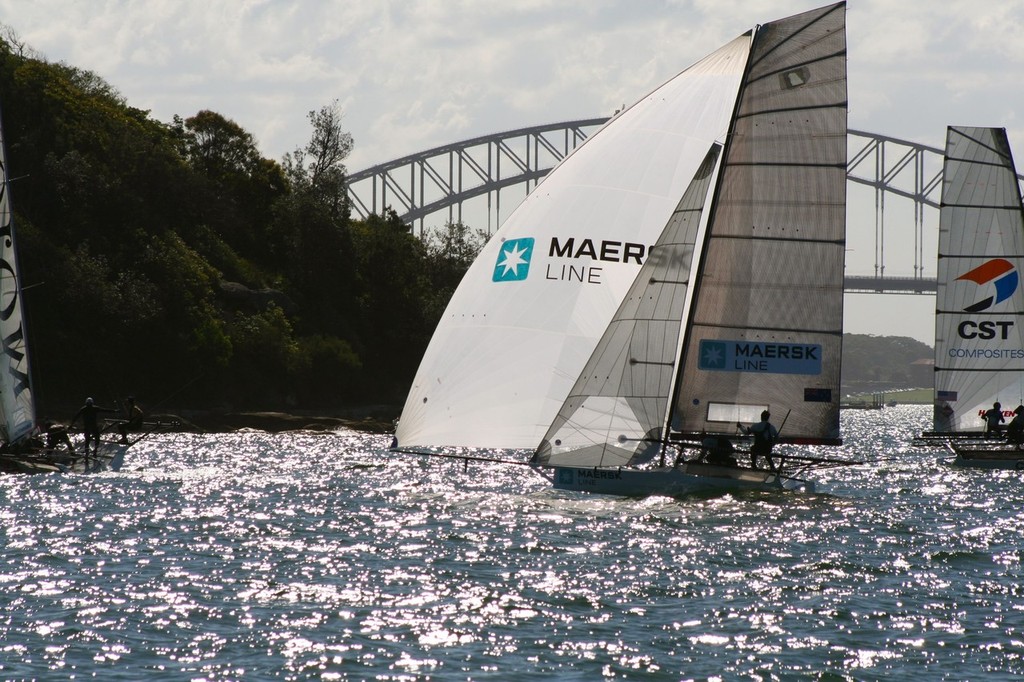 Maersk Line 18fter sailing in the 2013 JJ Giltinan Trophy sailed on Sydney Harbour © Lyn Holland